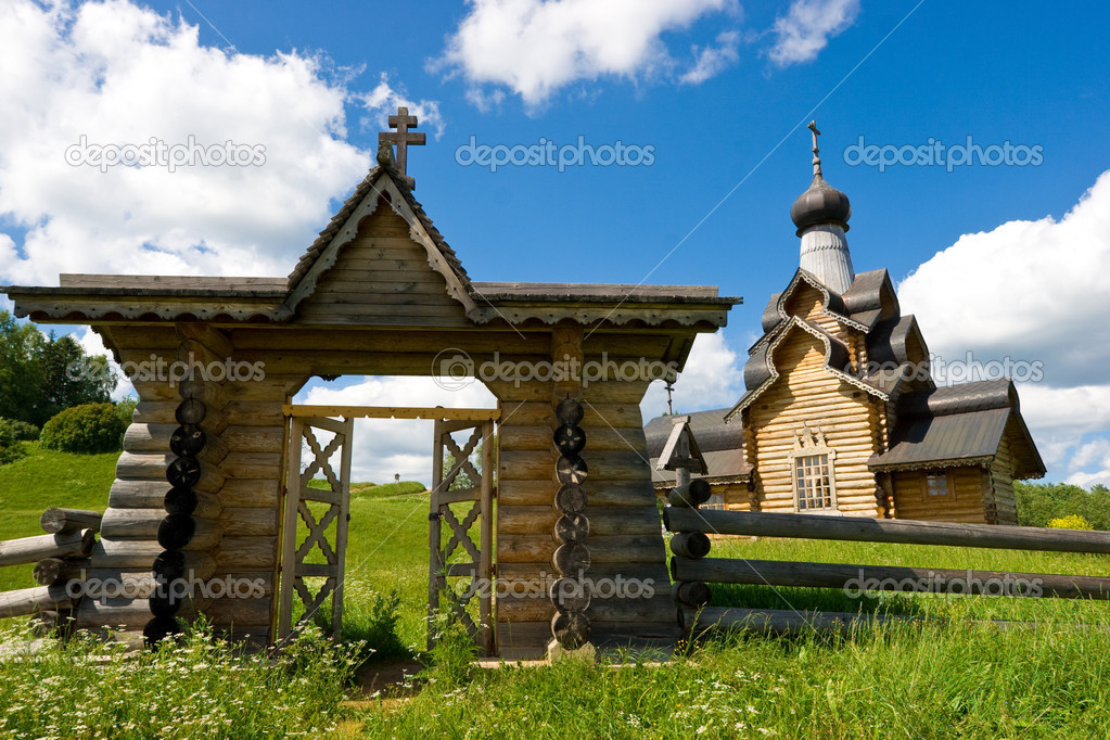 Wooden church gate