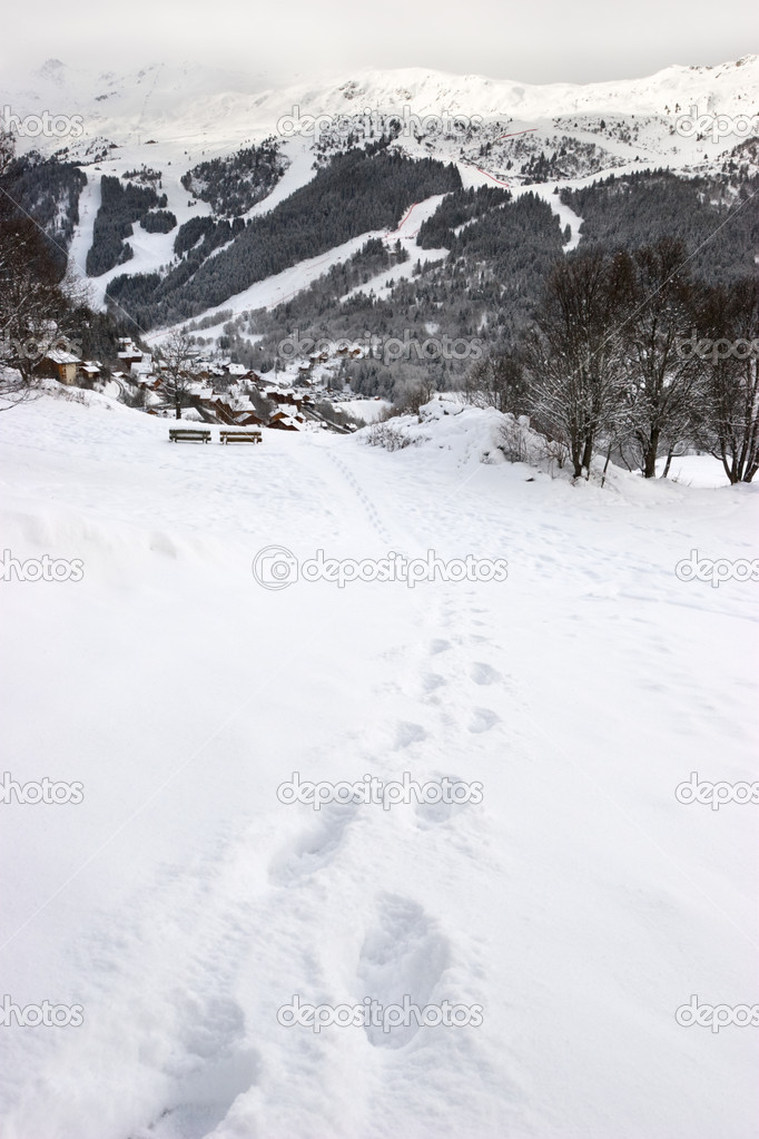 Footprints at hillside