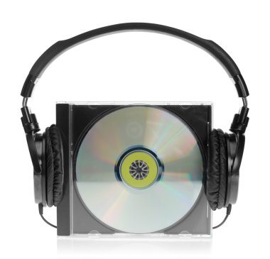 Headphones on CD clipart