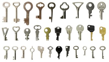 Set of old keys clipart