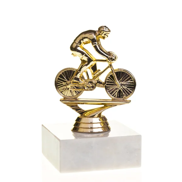 Goldene Fahrradtrophäe — Stockfoto