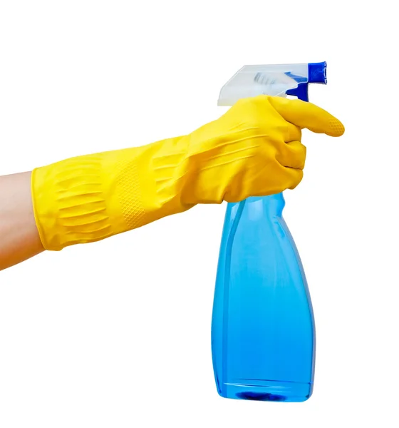 Hand holding spray bottle — Stock Photo, Image