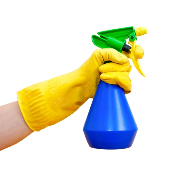 Hand holding spray bottle — Stock Photo, Image