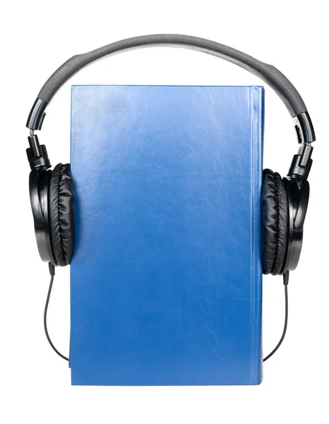 Book with headphones — Stock Photo, Image