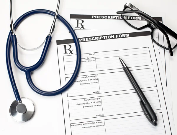 Veterinarian prescription form — Stock Photo, Image