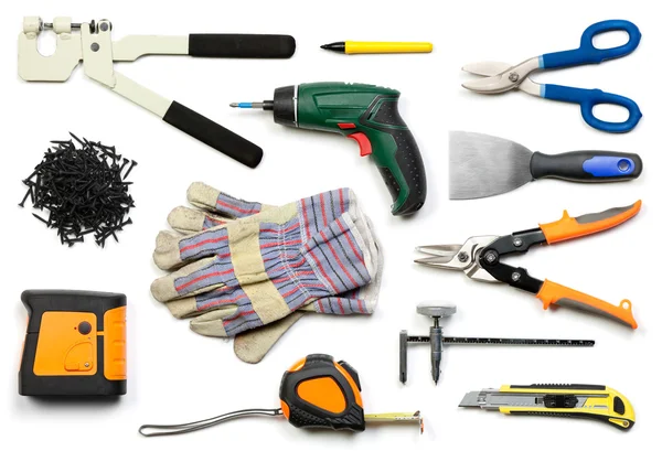 Gipsplaat tools geïsoleerd — Stockfoto