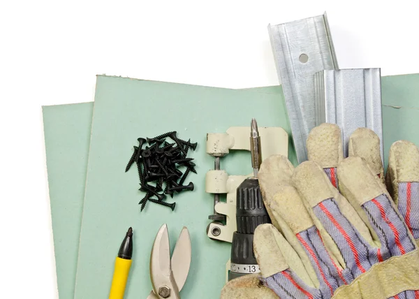 Drywall tools set — Stock Photo, Image