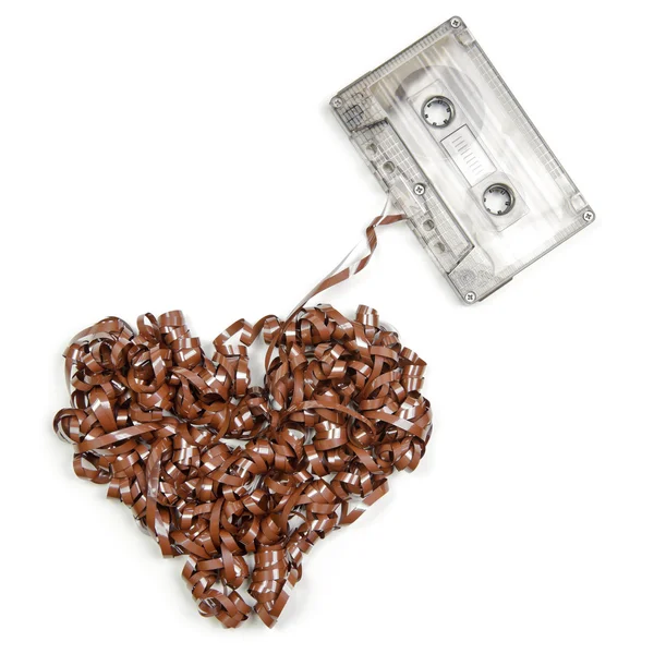 Coração em forma de fita de áudio — Fotografia de Stock