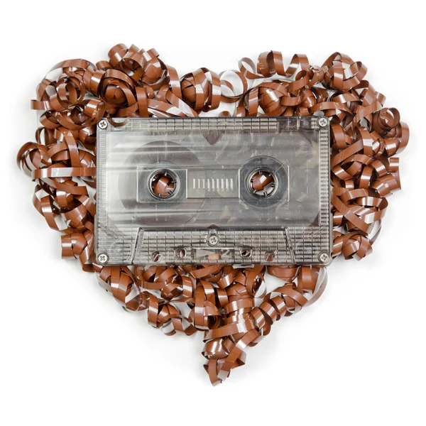 Heart shaped audio tape — Stock Photo, Image