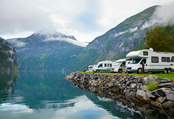 Camping by fjord — Stock Photo, Image