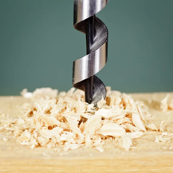 Drilling in wood — Stock Photo, Image