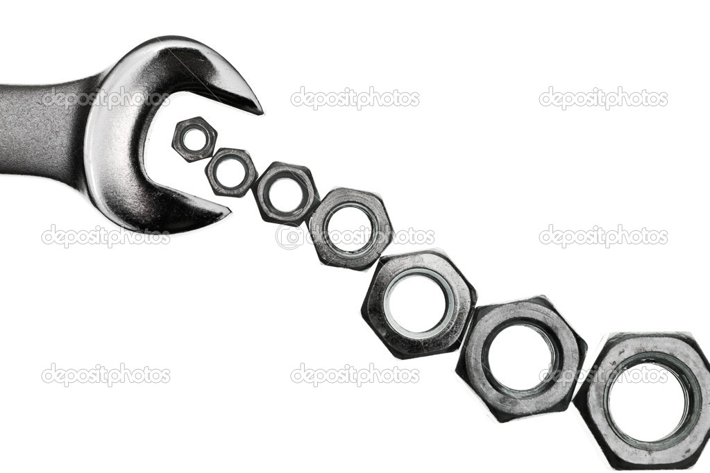 Wrench with nuts