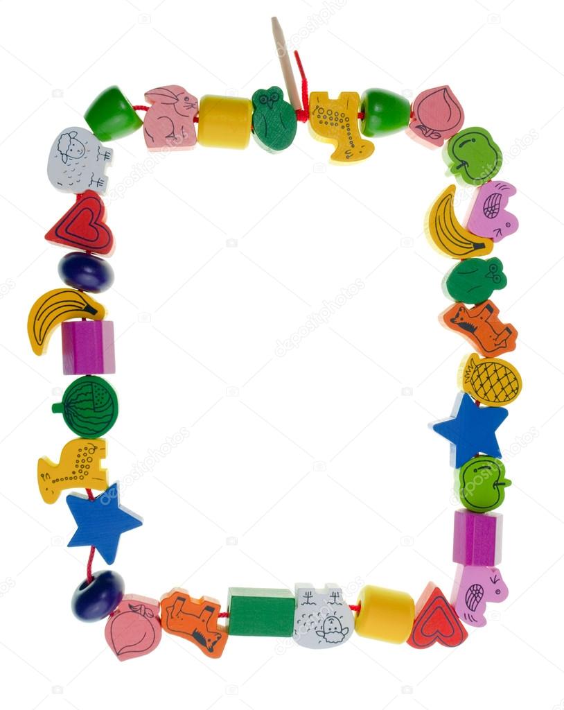 Wooden toy bead frame