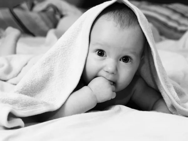 Fyra mounth spädbarn — Stockfoto