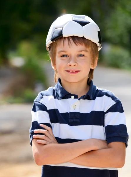 Fotboll fan kid — Stockfoto