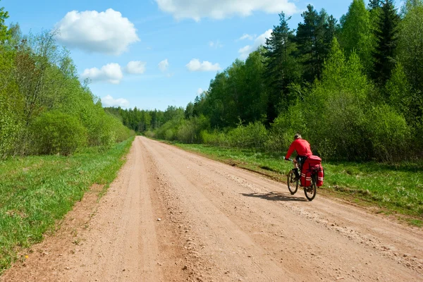 Reisender Radfahrer — Stockfoto