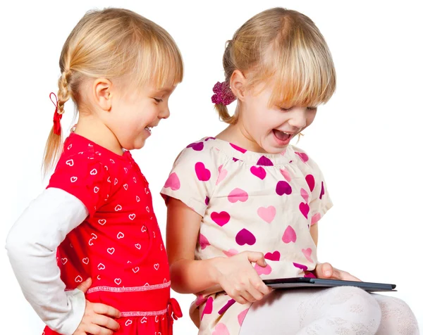 Children playing with a tablet computer — Stock Photo, Image