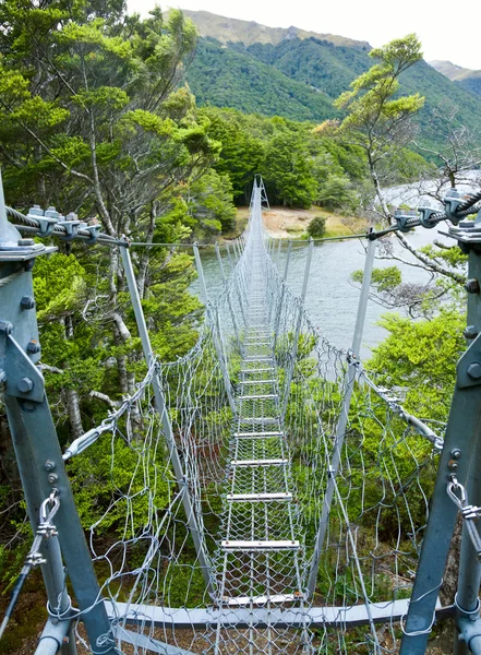 Puente colgante a pie —  Fotos de Stock