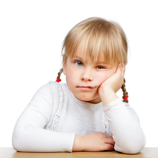 Close-up of a sad little girl — Stock Photo, Image