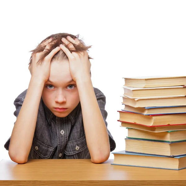 Niño frustrado con dificultades de aprendizaje — Foto de Stock