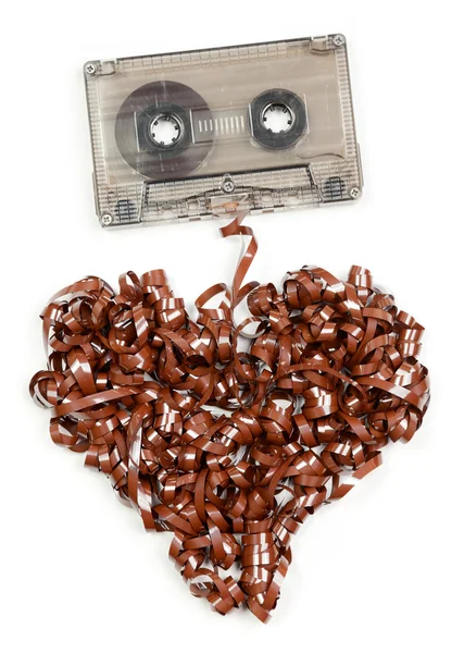 Heart shaped audio tape — Stock Photo, Image
