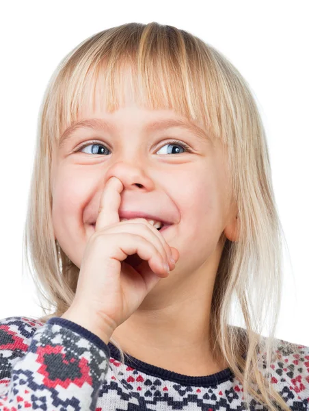 Child picking nose — Stock Photo, Image