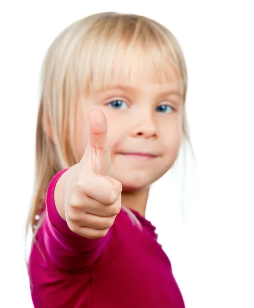 Child showing thumb — Stock Photo, Image