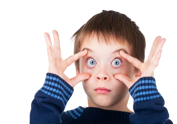 Boy with eyes wide open — Stock Photo, Image