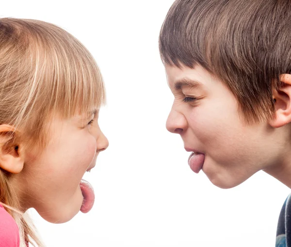 Stick out tongues — Stock Photo, Image