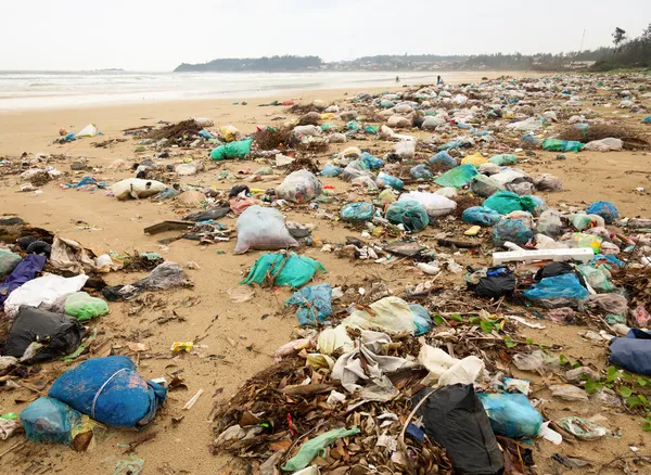 Spazzatura su una spiaggia — Foto Stock