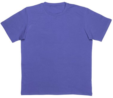 2022 yılının mavi modası düz kısa kollu pamuk tişört şablonu beyaz arka planda izole edilmiş