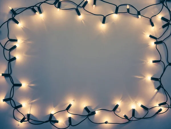 Vintage Kerstverlichting Frame Afgezwakt Achtergrond — Stockfoto