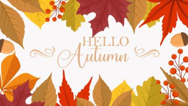 Autumn colorful background with leaves. Template For an advertising banner, for sales.