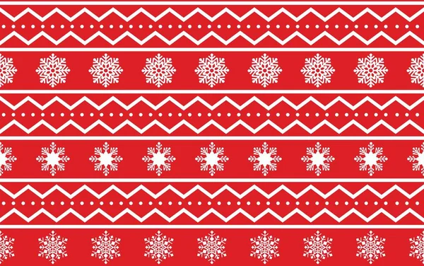 Christmas Geometrical Red Seamless Pattern Snowflake Holiday Background — Stock Vector