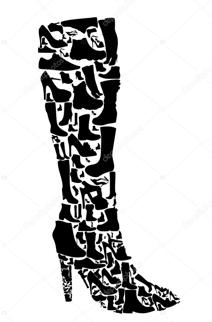 Shoes silhouette vector illustration eps10