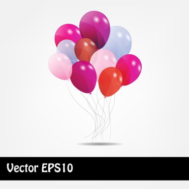 renkli Balonlar, vektör çizim ayarlayın. EPS 10.