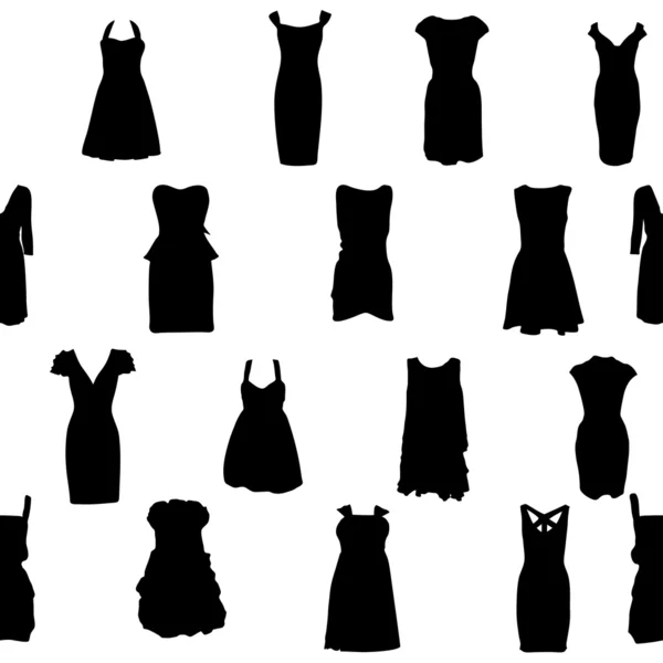 Conjunto de vestidos silueta espatrón sin complicaciones. ilustración vectorial — Vector de stock