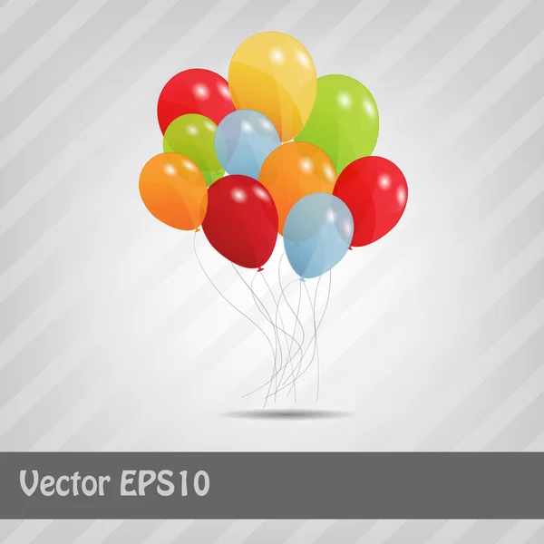 Set of colored ballons, vector illustration. EPS 10. — Stock Vector