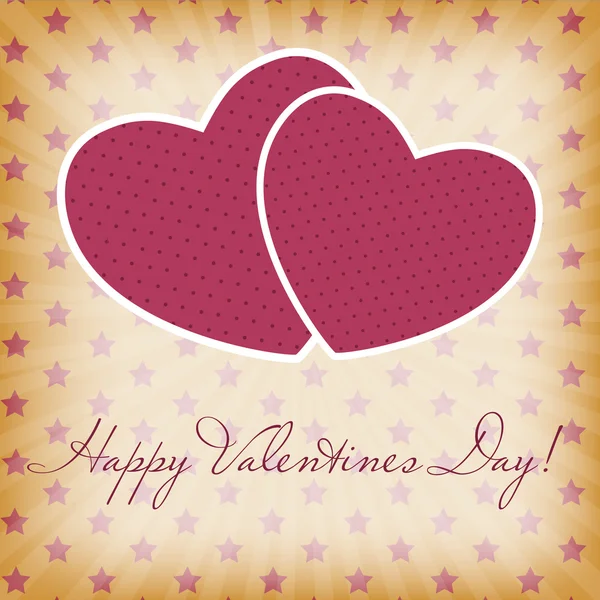 Kalpli Sevgililer Günü Kartın kutlu olsun. Vektör İllüstrasyonu — Stok Vektör