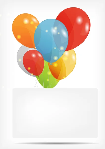 Cadeaubon met ballonnen vector illustratie — Stockvector