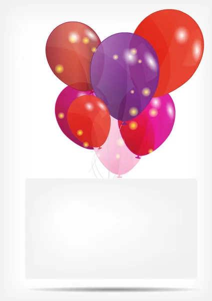 Carte cadeau avec illustration vectorielle ballons — Image vectorielle