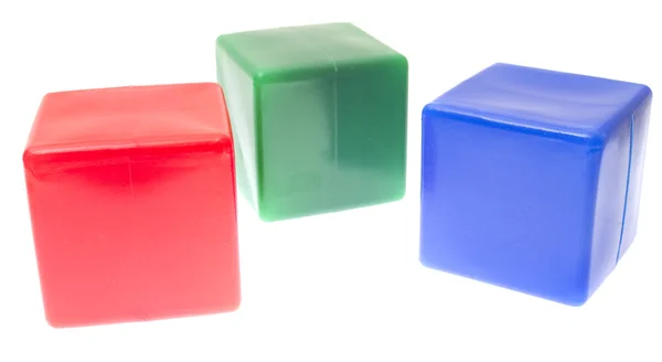 Piramide per bambini da cubi di colore isolati su sfondo bianco — Foto Stock