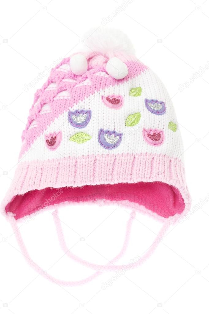 Children's winter hat isolated on white background