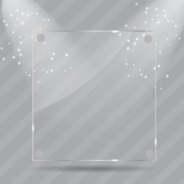 Cornici in vetro realistiche. Illustrazione vettoriale — Vettoriale Stock
