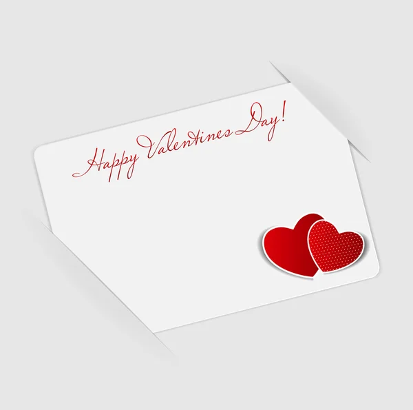 Happy Valentines Day card with heart. Vector illustration — Stock Vector