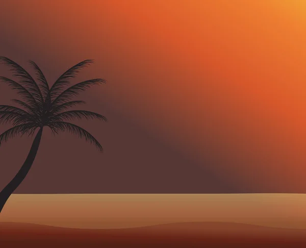 Palma al atardecer. Ilustración vectorial. EPS 10 — Vector de stock