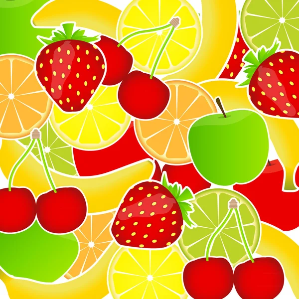 Fresh fruits background vector illustration — Stock Vector