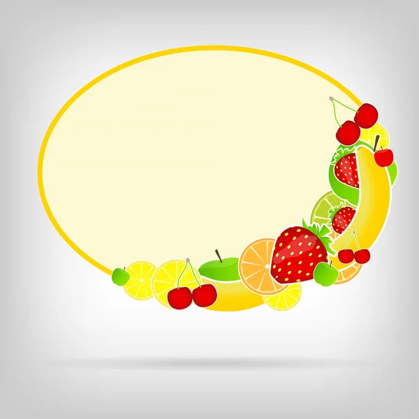 Ram med färska frukter vektor illustration — Stock vektor