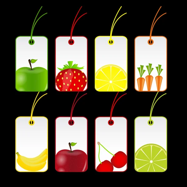 Fresh fruits labels vector illustration — Stock Vector