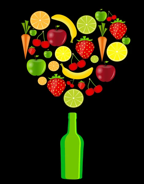 Ilustración vectorial frutas frescas — Vector de stock